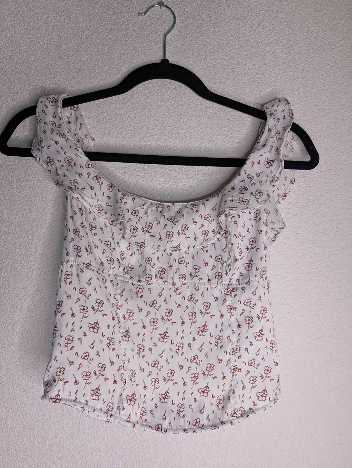 Free People Women's Floral Smocked Tank L Coquette Cottagecore Fairy Romantic